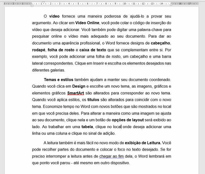 Texto com Palavras em Negrito Texto com Palavras em Negrito
