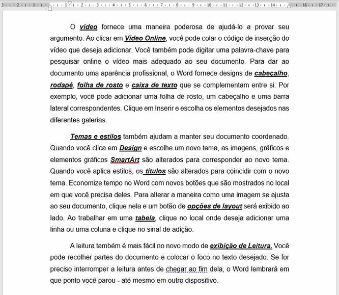 Textos em negrito, itálico e sublinhado Textos em negrito,itálico e sublinhado