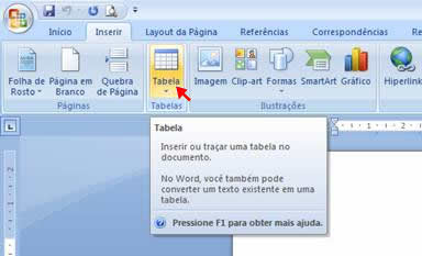 Inserir Tabela Inserir Tabela