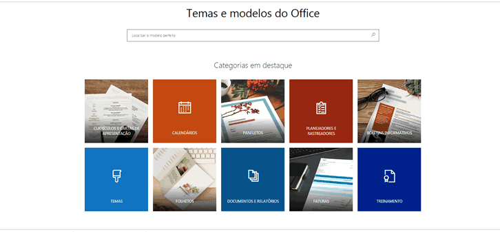 Temas e modelos do Office