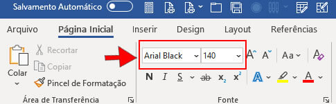 Alterar tipo e tamanho da fonte Alterar tipo e tamanho da fonte