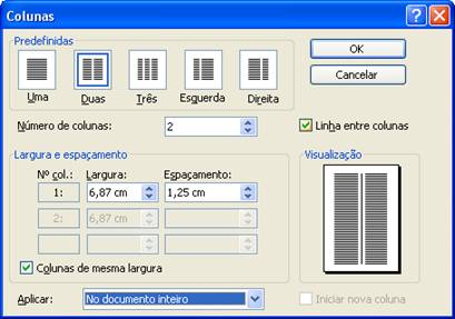 Linha entre colunas Linha entre colunas