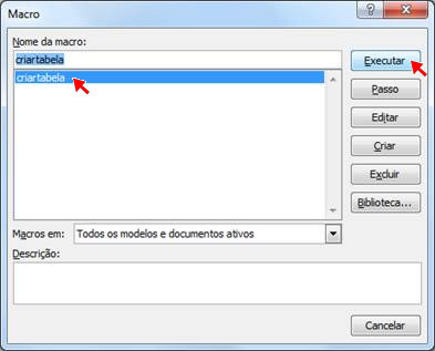 Executar macro Executar macro