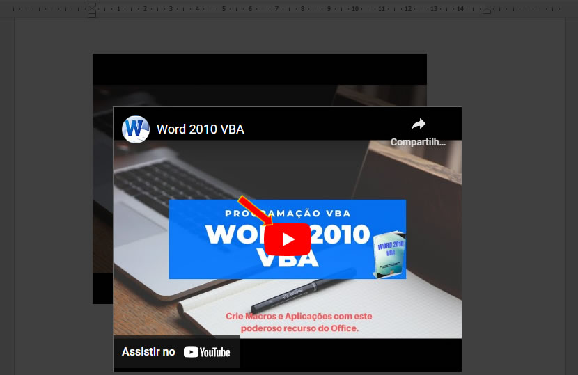 Executar vídeo online no Word Executar vídeo online no Word