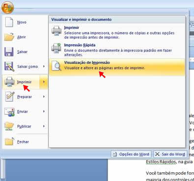 Visualização de impressão Visualização de impressão