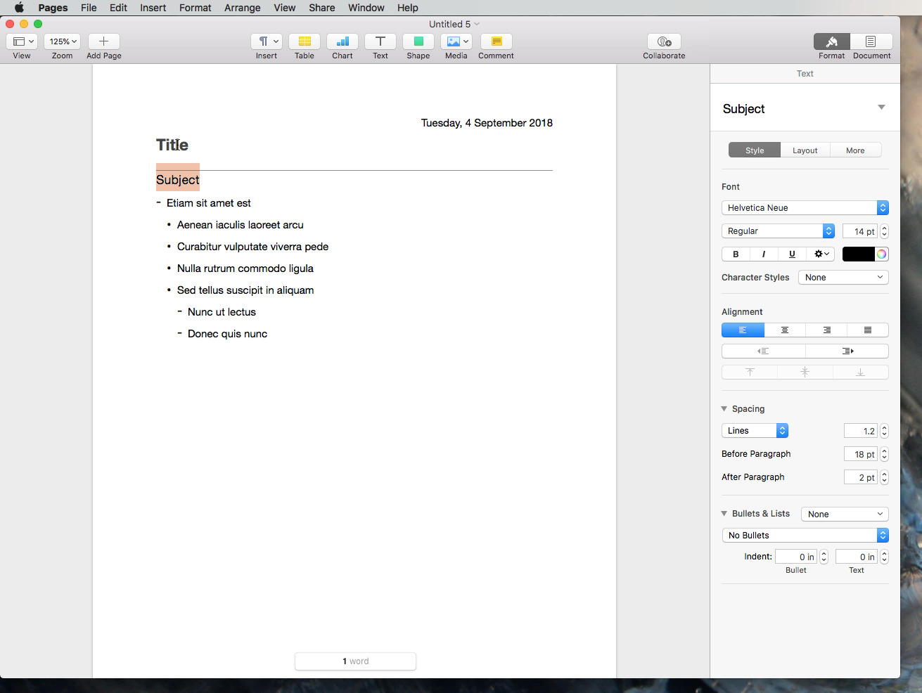 Pages - Editor de Texto da Mac