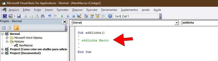 Editor do Visual Basic Editor do Visual Basic