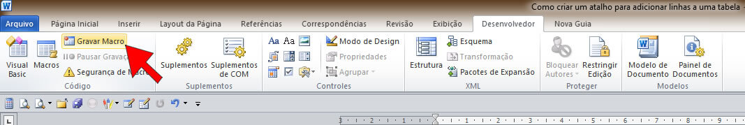 Gravador de Macro no Word