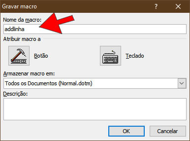 Nome da Macro