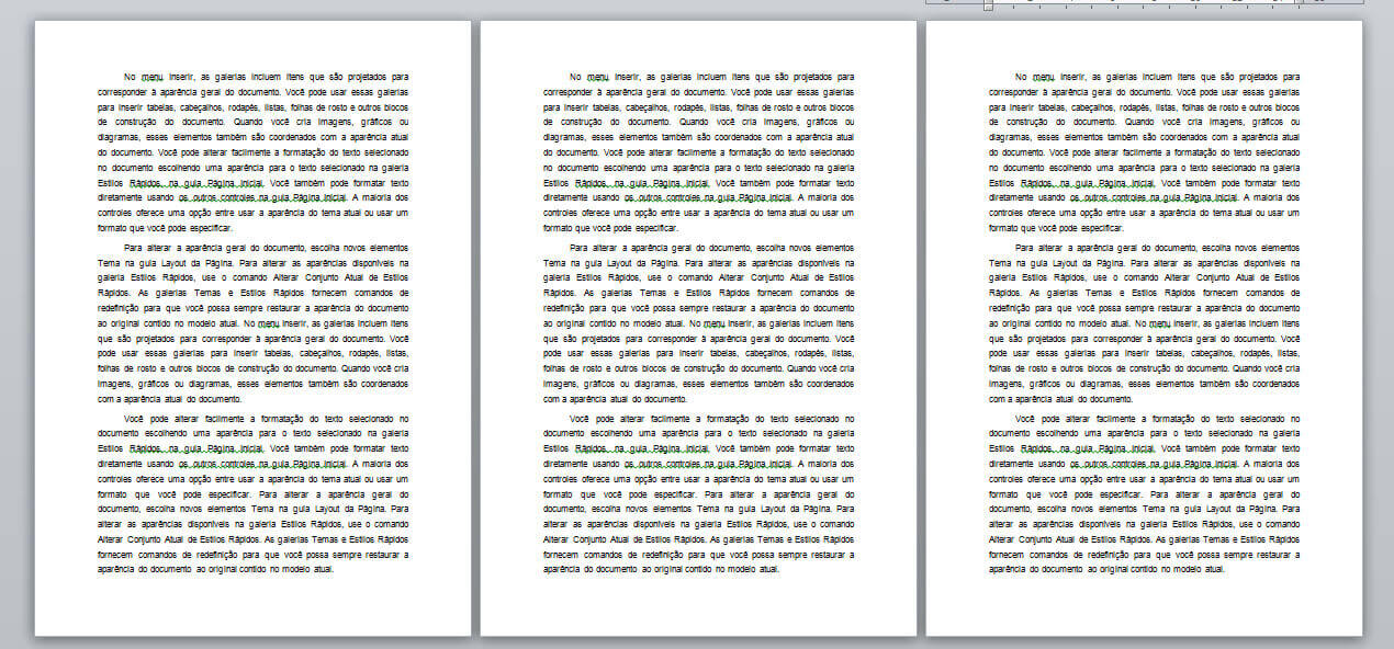 texto com três páginas texto com três de páginas