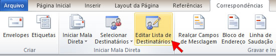 editar lista de destinatários editar lista de destinatários