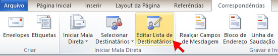 editar lista de destinatários
