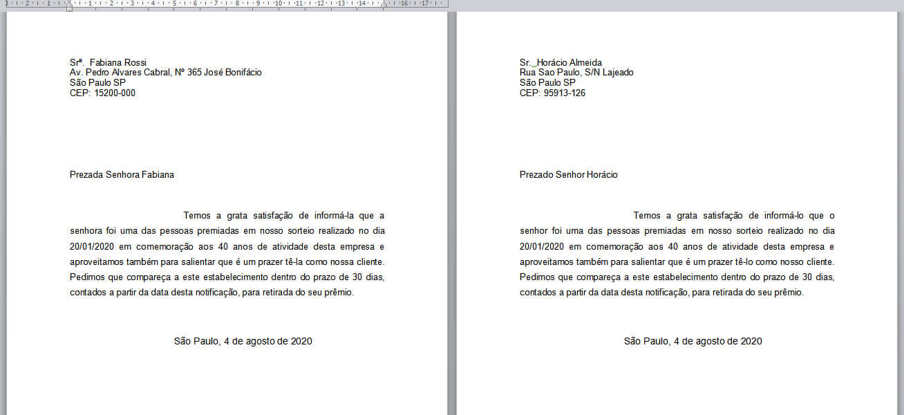 Resultado da Mesclagem Resultado de Mesclagem