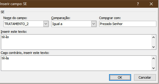 Inserir Campo Se Inserir Campo Se