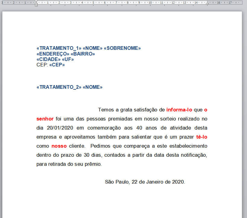 modelo de carta para mala direta modelo de carta para mala direta
