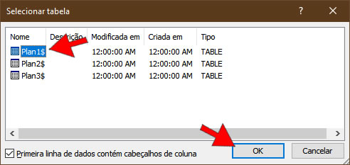 selecionar planilha selecionar planilha