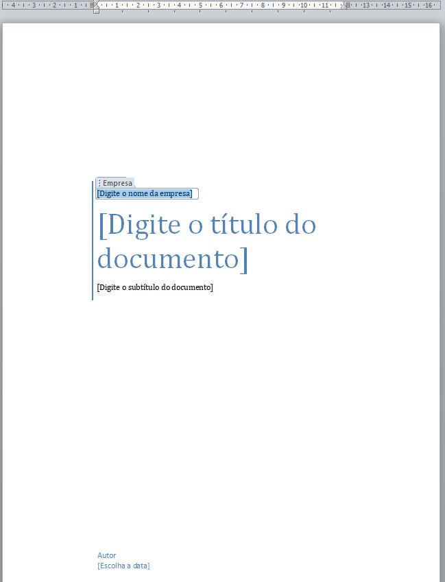 Folha de Rosto Editável