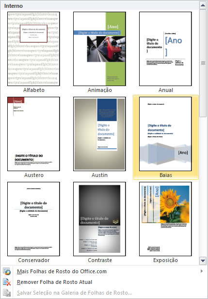 Modelos de Folhas de Rosto internas do Word Modelos de Folhas de Rosto internas do Word