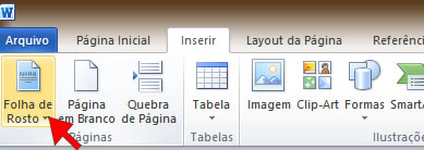 Inserir Folha de Rosto Inserir Folha de Rosto
