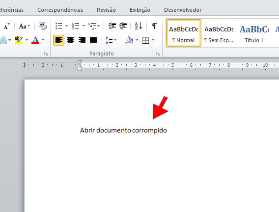 Abrir documento corrompido Abrir documento corrompido