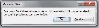 Arquivo corrompido do Word Arquivo corrompido do Word