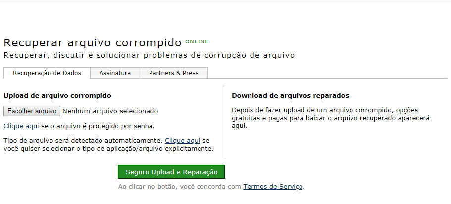 recuperar arquivo Online