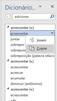 Copiar Sinônimo Copiar Sinônimo