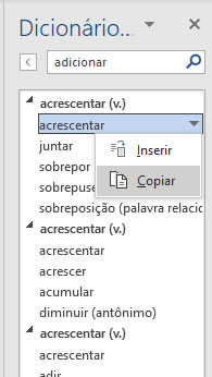 Copiar Sinônimo