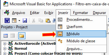 Inserir Módulo Inserir Módulo VBA