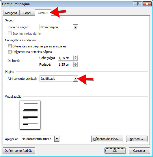Caixa de diálogo Configurar Página Caixa de diálogo Configurar Página