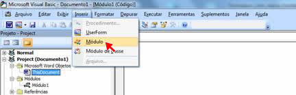 Inserir Módulo Inserir Módulo