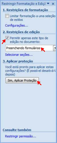 Restringir Formatação e Edição