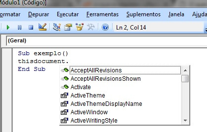 Editor do Visual Basic Editor do Visual Basic