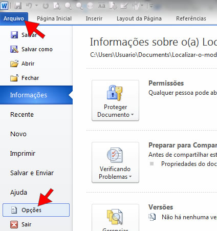 Local do arquivo Normal.dotm Local do arquivo Normal.dotm