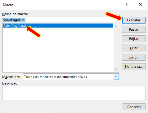 Executar Macro