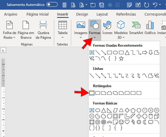 Inserir Forma Inserir Forma