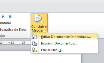 Concluir Mesclagem concluir mesclagem