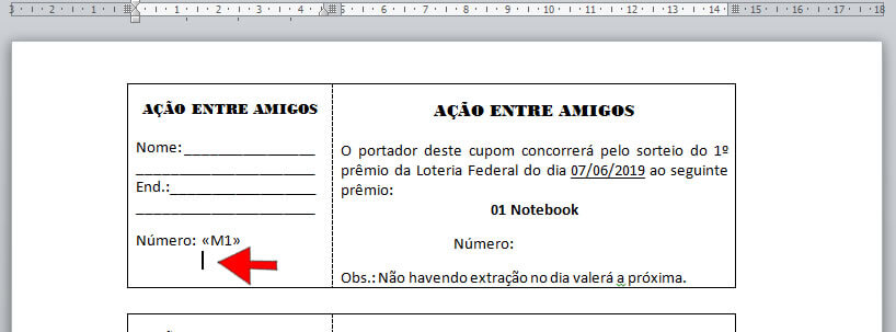 Segundo número de rifa segundo número de rifa