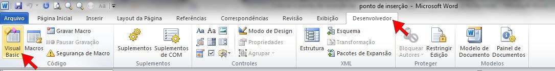 Abrir o Editor do Visual Basic Abrir o Editor do Visual Basic