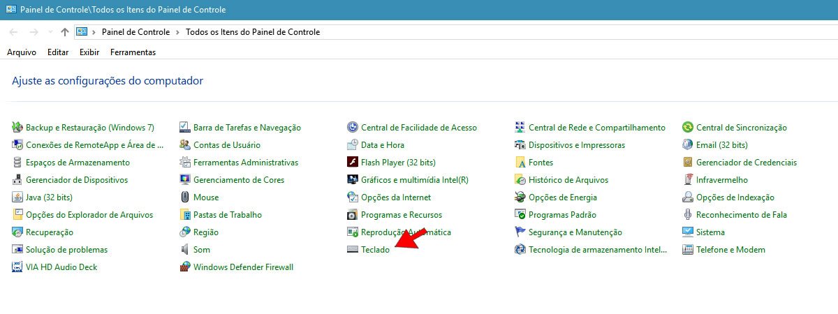 Painel de Controle - Teclado Painel de Controle - Teclado