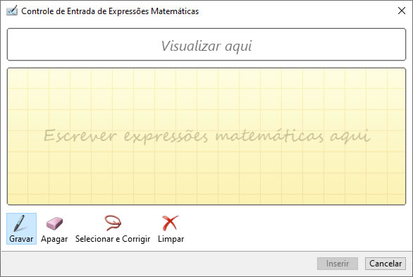 Controle de Entrada de Expressões Matemáticas Controle de Entrada de Expressões matemáticas