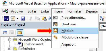 Inserir Módulo Inserir Módulo