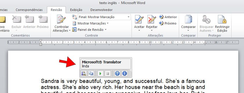 Minitradutor no word Minitradutor no word