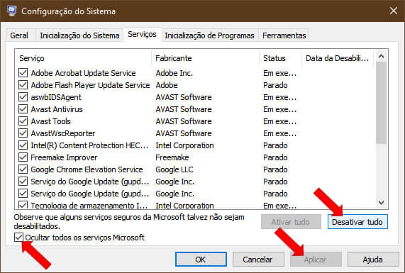 Configuração do Sistema