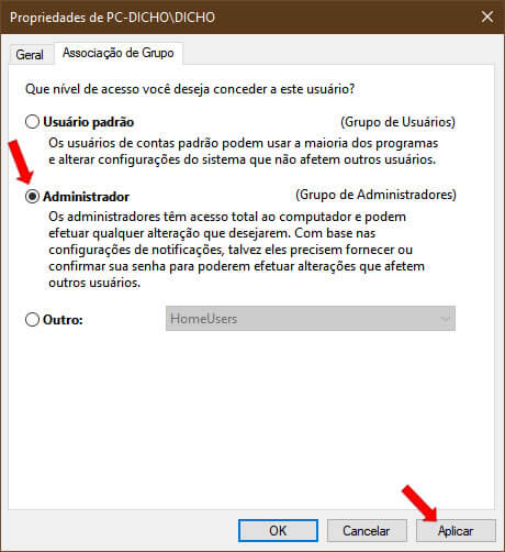 Usuário Administrador Usuário Administrador