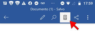 Modos de Exibição do Word para Celular modos de exibição no Word para celular