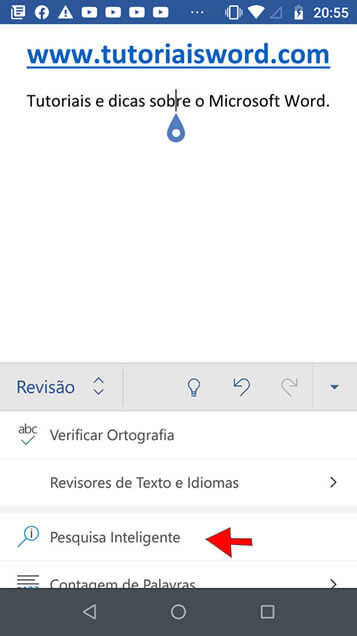 Pesquisa Inteligente no Word Mobile Pesquisa Inteligente no Word Mobile